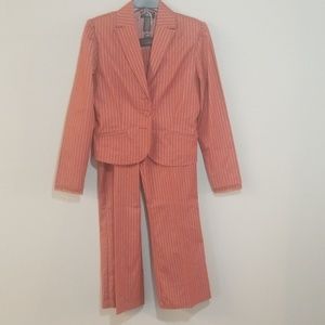 A lady Pinstripe suit.